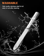 FVION Professional Metal Nail Files - 2 PCS, Double-Sided, Stainless Steel, Coarse & Fine Grit, Manicure & Pedicure Tool Set