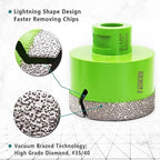 Diamond Core Drill Bit,2pcs Diameter 2-1/2 inch 65mm Thread 5/8-11,Vacuum Brazed Dry Wet Hole Saw for Porcelain Tile,Granite,Marble,Concrete,Masonry,Brick