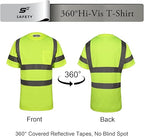 High Visibility Shirts for Men Class 3 Hi Vis Reflective Construction Shirts for Men with Pocket Safety T Shirt for Mens Work Shirt for Mens Short Sleeve