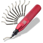 AFA Tooling - Deburring Tool with 11 High Speed Steel Swivel Blades - Works on Metal, Resin, PVC Pipes, Copper, Plastic and 3D Printed Edges - Plumbing & 3D Printing Burr Removal Reamer Tool