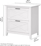 Bush Furniture Key West Lateral File Cabinet, Modern Farmhouse 2 Drawer File Cabinet for Home Office