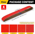 2x48 Inch Ceramic Sanding Belts (40/60/80/120 Grits) – High-Performance Sander Sharpening Belts for Knife Making, Metalworking, and Woodworking