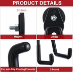 Landhoow Large Magnetic Hooks Heavy Duty Garage Magnet Hooks Strong Storage Utility Magnetic Hangers with Anti Slip Rubber Coating for Indoor and Outdoor Hanging(Black,26 Pcs)