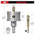GSTK Upgrade Heavy Duty Carbide Hole Saw 14 Pcs,Metal Steel Hole Saw Drill Bit,TCT Hole Cutter,Alloy Hardness Upgrade, with 2*Extra Titanium Plated Pilot Center Drill and 2*L-Wrench