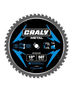 CRALY 10 Inch 50 Teeth Steel and Ferrous Metal Cutting Circular Saw Blade, 5/8 Inch Arbor, Thin Kerf, Professional Carbide Tipped Blade for Angle Iron, Threaded Rod, EMT Conduit(C1050MC)
