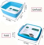 Dish Basin Collapsible with Drain Plug Carry Handles for 9 L Capacity, Collapsible Sink Tub, Dish Wash Basin, Portable Dish Tub, Foldable Dishpan for Camping Dish Washing Tub and RV Sink