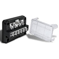 True Mods 12-Way Modular Ground Terminal Block [Expand with Up to 12 Fuses] [Protective Cover] [Copper Bus Bar] Negative Power Distribution Busbar for Truck Marine Boat Automotive Motorcycle UTV ATV