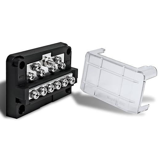 True Mods 12-Way Modular Ground Terminal Block [Expand with Up to 12 Fuses] [Protective Cover] [Copper Bus Bar] Negative Power Distribution Busbar for Truck Marine Boat Automotive Motorcycle UTV ATV