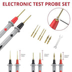BINTA 27-Piece Silicone Multimeter Leads Kit with Replaceable Gold-Plated Test Probes 4PCS Alligator Clips Test Hook, Multimeter Leads Kit for Industrial Car Electrical Testing Home CAT Ⅲ 1000V 20A