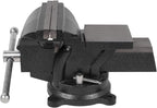 6" Heavy Duty Bench Vise, Pipe Vise Bench Vices with Anvil Swivel Table Top Clamp Locking Base, Double Swivel Rotating Vise Head& Body Rotates 360°-Black