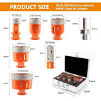 Diamond Core Drill Bits Set,BGTEC 7pcs Tile Hole Saw Kit 20/35/40/50/65mm with 20mm Finger Bits for Porcelain Tile,Ceramic Granite Marble Stone Masonry Brick