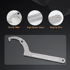 12pcs Adjustable Spanner Wrench Sets with Replaceable Head, C-Shape Pin Hook Wrench Tools for Pipes Heating Cars, Castle Buffer tube Nut Coilover Wrench for Suspension System, 3/4" to 6-1/10"