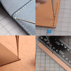 WUTA Leather Craft Awl Tools Leather Hole Punch Tool Sewing Punching Hole Maker Stitching Over Stitch Wood Handle 5 Packs
