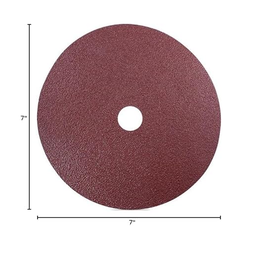 BHA Aluminum Oxide Resin Fiber Sanding and Grinding Discs, 7” x 7/8” Arbor Hole, 60 Grit - 25 Pack
