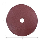 BHA Aluminum Oxide Resin Fiber Sanding and Grinding Discs, 7” x 7/8” Arbor Hole, 120 Grit - 25 Pack