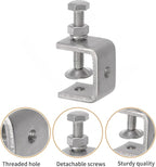 Stainless Steel C Clamps, Mini Tiger Clamp Set for Mounting, Heavy Duty Metal U Clamps, Small Desk G-Clamp with 1.18 Inch Stable Wide Jaw Opening for Metal Working Woodworking Welding Building (6pcs)