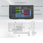 3Axis LED DRO Multi-Function Digital Readout Display,5um Magnetic Scale Encoder 12" x18”x20 for Lathe Milling Bridgeport Knee Mill