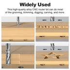 FivePears Up Cut Spiral Router Bit for CNC, 1/2 inch Cutting Diameter and 1/2 inch Cutting Length 1/2 inch Shank Carbide End Mill Router Bit for Wood Carving Engraving Grinding Grooving