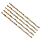 Drill Bit, #51 Cutting Diameter, 4341 HSS Gold Finish 118° Cutting Angle Number Jobber Bits - (Applications: for Drilling Soft Metal Plastic Wood), 5-Pieces