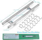 YIIYIIN 18 Inch Magnetic Knife Holder for Wall Mount-Magnetic Knife Strips with 12 Hook-304 Stainless Steel Wall Magnetic Knife Bar Rack-Knife Block-Knife Rack-Utensil Hanger-Kitchen Utensil Holder