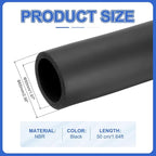 uxcell Pipe Insulation Tube Foam, 2" ID x 1/3" Thick x 1.64ft Foam Pipe Cover Non-Slip Hollow Tubing Guitar Air Conditioner Stand Fitness Equipment Handles, Black