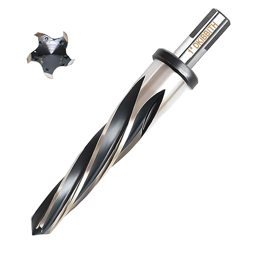 1” Bridge Construction Reamer Drill Bit, M2 HSS Taper Chucking Reamer for Steel Alloy Metal Wood Plastic, 1/2" Non-Slip Shank, 5-Spiral Flutes Car Reamer, to Align or Enlarge Holes, 25mm