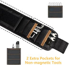Magnetic Wristband for Holding Screws, Nails & Tools, Strong Magnets Holding Screws,Nails,Drill,Bits,Screwdriver, Gadgets Tools for Men,Dad Father and Husband, Built-in 15 Magnets-Brown