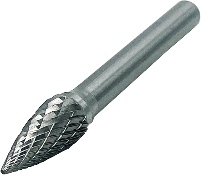 SG-3 Double Cut Tree Shape Tungsten Carbide Rotary Burr with 1/4" Shank for Die Grinder and Drill by LU&MN