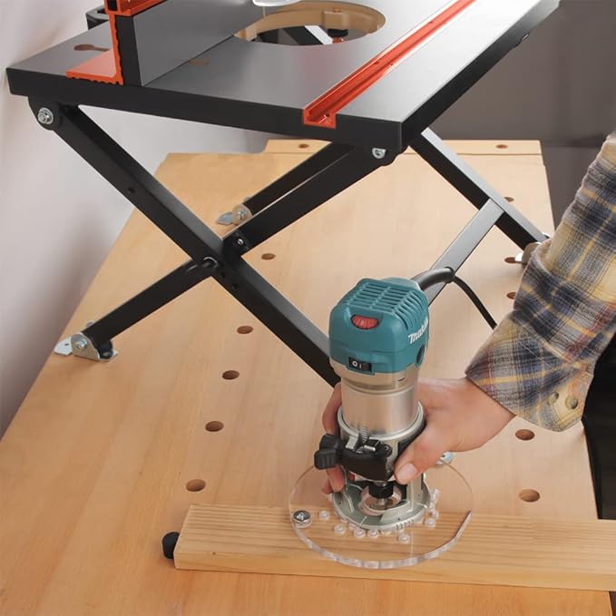 O'SKOOL Quick Convertible and Foldable Benchtop Trim Router Table with Insert Plate Kit