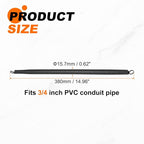 HARFINGTON 2pcs PVC Spring Tube Bender 15.7mm OD 380mm Long A Type Conduit Pipe Bender Bending Spring for Pipe Bending Devices in Home Hydropower, Black