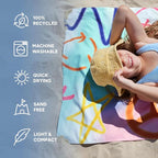 Dock & Bay Quick Drying Towel - for Sports & Gym - Compact, Lightweight - 100% Recycled - Includes Bag - Sand to Streets, Medium (130x70cm, 51x27)