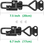 2 Pack Adjustable Black Toggle Clamp Latch(4003) Heavy Duty 1320lbs Capacity Toggle Latch & Quick Release Metal Pull Latches, Easy to Install for Lid Box Case Door Smoker(come with 10pcs 1.2" Screws)