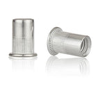 Rivet Nut Installation Tool Set Flat Head Rivnut Threaded Insert Nut Kit SAE & Metric for Metal Heavy Duty Zinc Plated Nutsert (1/4-20(Rivet Nut-60pcs, Stainless))