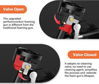 Lytool Spray Foam Gun with 12.6” Extension Rod PTFE Non Stick Barrel Copper Nozzle Adjustable Flow Caulking Gun with Cleaning Brush for Insulation Sealing Compatible with PU Foam Cans Easy to Clean