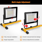 LED Work Lights with Stand, 21000 Lumen, 2-Head Adjustable Work Light, Waterproof Foldable Tripod, 6,500 Kelvin, Extended Cord for Outdoor & Indoor Job Sites, Workshops, Construction, Garage Lighting