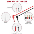 BINTA 27-Piece Silicone Multimeter Leads Kit with Replaceable Gold-Plated Test Probes 4PCS Alligator Clips Test Hook, Multimeter Leads Kit for Industrial Car Electrical Testing Home CAT Ⅲ 1000V 20A