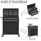 Rolling Tool Box with Wheels, 8-Drawer High Capacity Tool Chest with Wheels, Removable Storage Toolbox with Lock for Garage, Workshop
