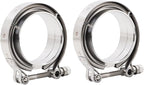 LokoCar 4.0 Inch V Band Clamp with Flange Male Female Stainless Steel 2Pcs