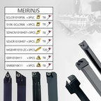 Indexable Lathe Turning Tool 3/8”10mm 7PCS Metal Lathe Tools+21PCS Carbide Inserts，Carbide Lathe Tools ，Lathe Tools，Hard Alloy Cutting Tools and Blades Used and Boring Mini Lathe Tools+10pcs Screw