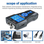 Network Cable Tester, NF-8601S TDR Multifunction LCD Tracer for RJ45, RJ11, BNC, Metal Cable, PING/POE Length Measurement Phone Line Tracer, Diagnostic Tool Tester