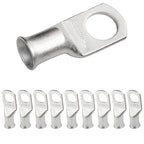 SELTERM 10pcs 1 AWG-1/2 Stud Tinned Copper Wire Lugs, Heavy Duty Battery Cable Ends,1 Gauge Ring Terminals, UL Battery Lugs Marine Grade Copper Eyelets Electrical Battery Terminal Connectors