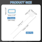 PATIKIL 4inch Zip Ties, 200pcs Cable Ties Tags Nylon Wire Marking Label Self Locking Plastic Straps Write on with Label Tags Paper for Organization Cord Network Ethernet Marking, White