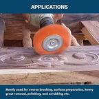 Benchmark Abrasives 4” Mounted Nylon Wire Wheel, Medium Grit, 1/4" Drill Shank, Perfect for Rust or Paint Removal Sanding Finishing on Aluminum, Brass, Copper - (Orange, 4")