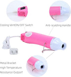 Heat Gun, 110V 300W Handed Hot Air Gun, 3.28FT Ultra-Long Cable Portable Heat Gun with Stand and Power Cord for Shrinking Wrapping PVC, DIY Embossing and Drying Paint (Pink)