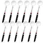 12 Pcs Telescoping Inspection Mirror Retractable Mechanical Mirrors Long Handle Under Vehicle Telescoping Mirrors Extendable 360 Rotation Detection Mirror for Mechanics Contractors Technicians