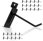 Slatwall Hooks Assortment Kit, 60 Pcs 8" Black Metal Display Hooks for Slat Wall Panels, Garage Storage, Pegboard, Gridwall, Retail Store Organization Accessories