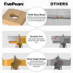 FivePears Forstner Drill Bit 3/8 inch Shank, 1-9/16 inch Cutting Diameter, Carbide Tipped Wood Hole Saw Auger Opener, Hole Opener Hinge Hole Cutter for Woodworking, Plastic, Plywood Products