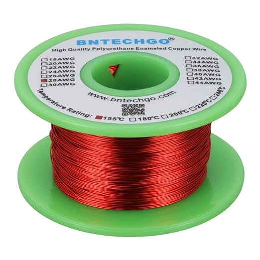 BNTECHGO 28 AWG Magnet Wire - Enameled Copper Wire - Enameled Magnet Winding Wire - 4 oz - 0.0122" Diameter 1 Spool Coil Red