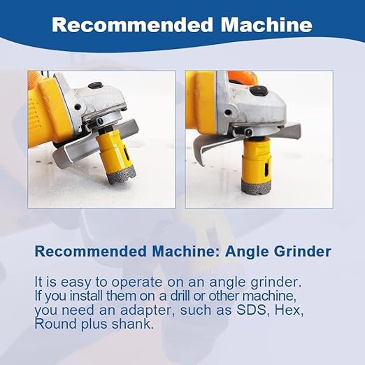 HIGHDRIL Diamond Drill Bits Kit with 5/8-11 for Porcelain Porcelain Tile Ceramic Marble Brick Concrete Vacuum Brazed Hole Saw (25/35/45/65/75mm+20mm Finger Bits+50mm Beveling Chamfer Bit)