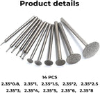 Culiau Diamond Stone Grinding Bits – 3/32 Inch Shank for The Customizer, High-Precision Rotary Tool Accessories for Engraving and Shaping, Compatible with engraving pen and Other Rotary Tools (12 Pcs)